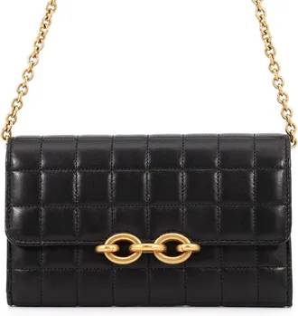 Saint Laurent Black Leather Chain/Shoulder Wallet (Pre-Owned)