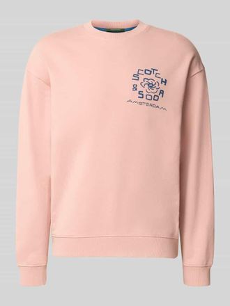 Scotch & Soda Relaxed Fit Pullover mit Logo-Print in Altrosa, Gr&ouml;&szlig;e XXL