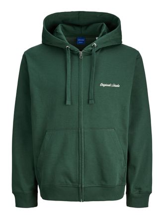Jack & Jones Plus Size Kapuzensweatshirt JORNORREBRO EMB SWEAT ZIP HOOD PLS, Herren, Gr. 4XL, gr&uuml;n (sycamore), angeraute Sweatware, Obermaterial: 89% Baumwolle, 11% Polyeste