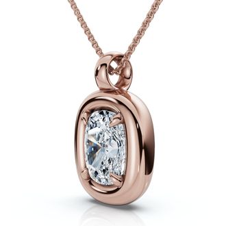 Pompeii3 1Ct Cushion Diamond Navi Pendant 14k Gold Lab Grown 18 Necklace Size: 5/8 Tall
