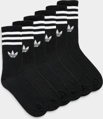 adidas Womens Trefoil logo & contrasting triple-stripe socks Set of 6