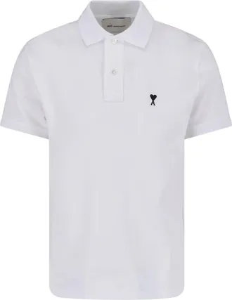 Ami White Ami De Caur Cotton Polo Shirt