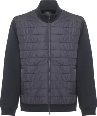Fay Blue Quilted Padded Bomber Jacket