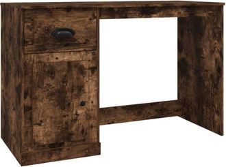 vidaXL Vidaxl - Desk with Drawer Smoked Oak 115x50x75 cm Engineered Wood