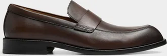 BOSS Mens Tayil brown leather loafers Men
