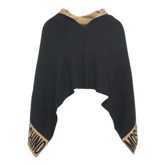 Moschino Jassen, Dames, Zwart, ONE Size, Wol, Double-Face Cape