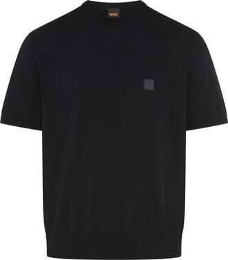 Boss Orange by Hugo Boss Kurzarmpullover BOSS ORANGE Kanacho, Herren, Gr. XXL, dunkelblau404, Strick, Obermaterial: 95% Baumwolle, 5% Kaschmir, unifarben, normal, Rundhals, Ri