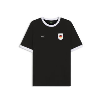 BOSS Stretch-cotton T-shirt with country flag and logo