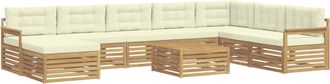 vidaXL Conjunto De Sof&aacute;s De Exterior 9 Uds. Blanco Y Crema Vidaxl