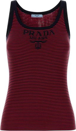 Prada Embroidered Silk Tank Top