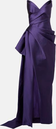 Monique Lhuillier Abito lungo in mikado