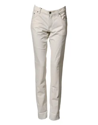 Dolce & Gabbana White Cotton Denim Jeans - White