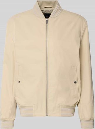 HUGO BOSS Regular Fit College-Jacke mit Label-Applikation Modell COMBER-262 in Beige, Gr&ouml;&szlig;e 56