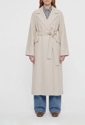 Max Mara S Max Mara Cappotto lungo a vestaglia in pura lana vergine con cintura abbinata
