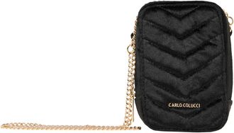 Carlo Colucci Fluwelen Schoudertas - Dames - Mini tas - Zwart - ONE Size - Polyester - Tassen