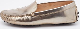 Tod's Tods Light Gold Patent Leather Gommini Slip On Loafers