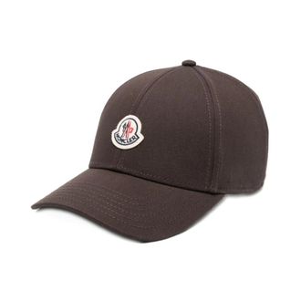 Moncler Katoenen Gabardine Baseballpet - Heren - Petten - Bruin - ONE Size - Katoen - Accessoires