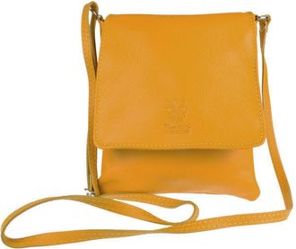 Girly HandBags Womens Genuine Leather Shoulder Bag Small Cross Body Messenger Soft Leather Vera Pelle Phone Holder Holiday- Yellow