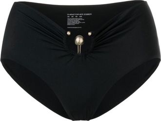 CHRISTOPHER ESBER ring-embellishment bikini bottoms - women - Polyamide/Spandex/Elastane - 12 - Black