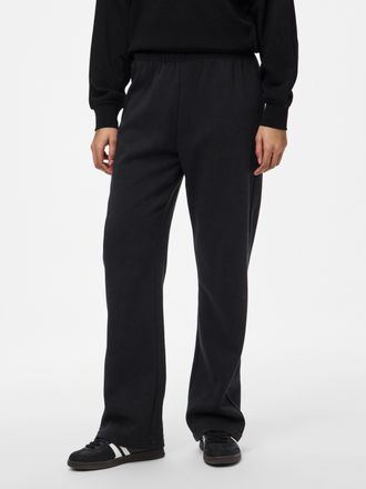 Pieces Sweathose PIECES PCCHILLI HW WIDE SWEAT PANTS NOOS BC, Damen, Gr. L (40), N-Gr, schwarz, Sweatware, Obermaterial: 50% Baumwolle, 50% Polyester, unifar