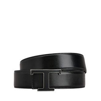 Tod's Accessoires, Heren, Zwart, 95 CM, Leer, Zwart Omkeerbare Leren Riem Tijdloze Gesp