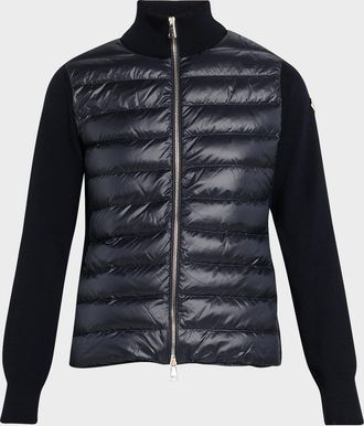 Moncler Combo Down Short Cardigan