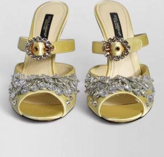 Dolce & Gabbana satin crystal-embellished mules