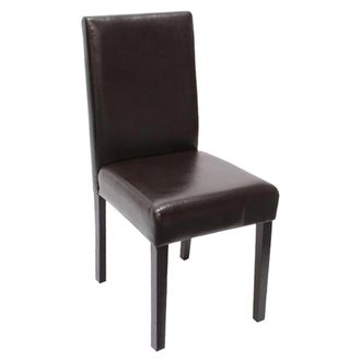 Hhg Nunca Usado] Silla De Comedor Littau, Silla De Cocina, Polipiel, Marr&oacute;n, Patas Oscuras