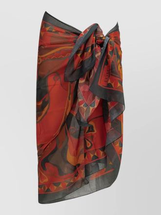 Pucci orchidee wrap skirt bold print design
