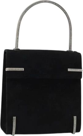 Ferragamo Pre-owned Handbags, female, Black, Size: ONE SIZE Pre-owned Suede Handbag