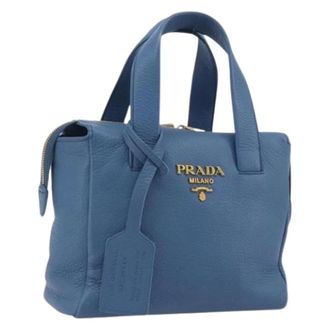 Prada Pre-owned Vintage Hand Bag - Dames - Pre-owned - Blauw - Maat: ONE Size Leer