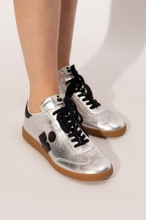 Isabel Marant Kaycee Leather Sneakers, Womens, Silver