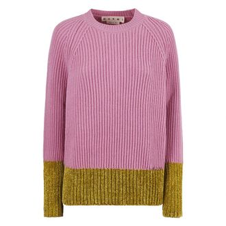 Marni Round-neck Knitwear, female, Pink, 2XS, Roundneck Jumper