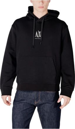 A|X Armani Exchange Zwarte Hoodie Lente/Zomer Mannen - Heren - Hoodies - Zwart - XL - Katoen - Hoodies & sweatvesten