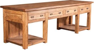 Biscottini International Biscottini - Banco De Estilo Country De Madera Maciza De Tilo Acabado Con Efecto Natural L300xpr90xh97 Cm