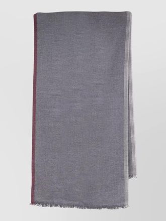 Brunello Cucinelli cashmere wool scarf two tone fringe