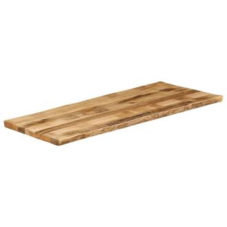 Berkfield Home Table Top Live Edge 140x60x3.8 cm Solid Wood Rough Mango in Brown