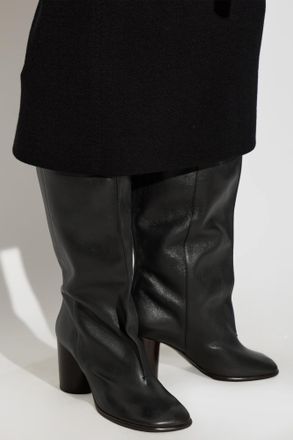 Christophe Lemaire Heeled Boots Crease Sleeve, Womens, Black