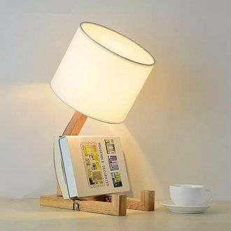 OEM L&aacute;mpara De Mesa Con Forma De Robot, L&aacute;mpara De Cama De Madera Ajustable, Pantalla, Adecuada Para Habitaciones Infantiles, Oficinas, Salas De Estar, Il