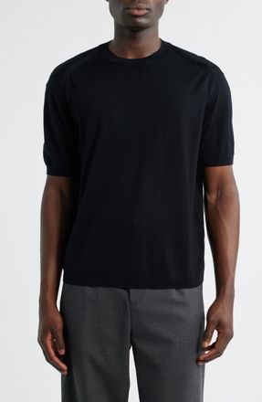 Emporio Armani Short Sleeve Sweater in Black at Nordstrom, Size Xxx-Large