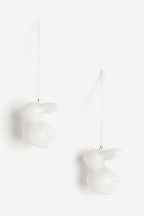 H&M 2er-Pack Osterhasen aus Steingut - White