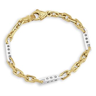 Pompeii3 Mens Figaro Link 14k Gold (25gram) or Platinum (41gram) 4.5mm Bracelet 8.5