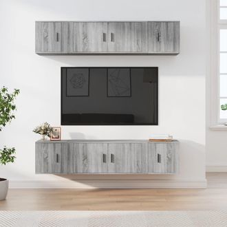 Berkfield Home 6 Piece TV Cabinet Set Grey Sonoma Engineered Wood