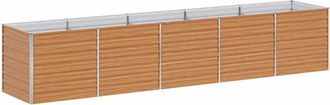 vidaXL Arriate Elevado Marr&oacute;n Claro 400 X 80 X 77 Cm Acero Galvanizado Vidaxl