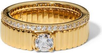 Nadri Delancey Set of 2 Rings in Gold at Nordstrom, Size 8