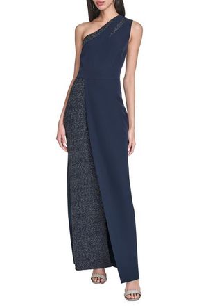 Vince Camuto Laguna Sequin Detail Gown in Navy at Nordstrom, Size 16