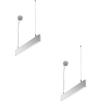 Loops 2 PACK Slim Commercial Suspension Light - 610mm x 20mm - 25W Cool White LED