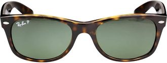 Ray-Ban New Wayfarer Classic Polarized Green Classic G-15 Unisex Sunglasses RB2132 902/58 52