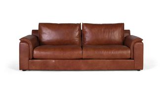 Giner&Colomer Sof&aacute; tapizado en piel natural estilo vintage 3 plazas