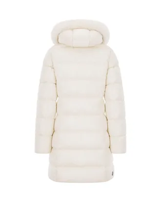 Colmar Womens Long Puffer Jacket With Fur Trim Tofu